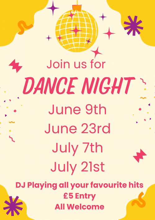 Yellow and Pink Illustrative Dance Party Poster