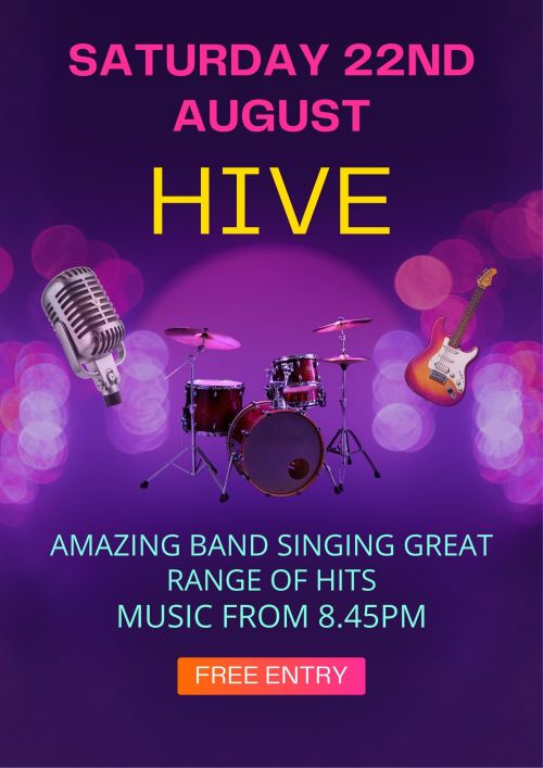 Live Band HIVE Poster (Free Entry)