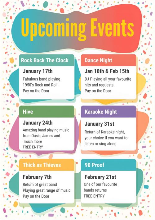 Lively Events Poster with Geometric Shapes