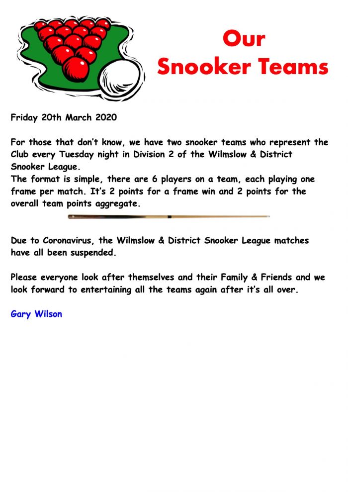 Telling people that the Snooker Matches have been suspended Telling people that the Snooker Matches have been suspended